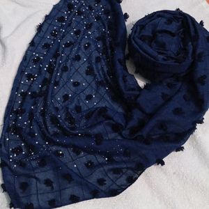 Pom -Pom Dupatta/ Shawl For Fartha And Abaya