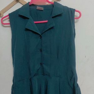 Green Flared Dress For Women