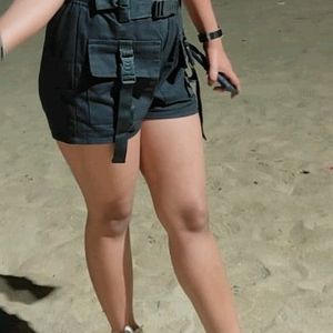 Women Denim Black Shorts