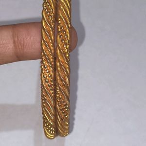 Golden Bangles | 2bangles Set For Womens Designed