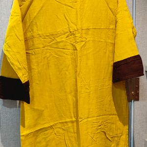 Cotton Kurti In Yellow Colour