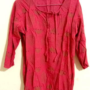 Brand Pink Almirah Umbrella Print  Kurti Top