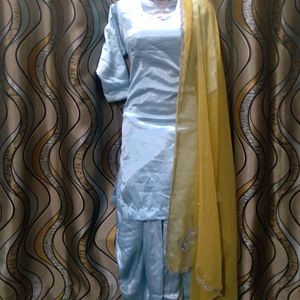 Satin Cyan Wedding Suit