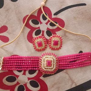 Pink Choker Necklace