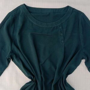 New Dark Sea Green Side Cut Top