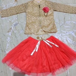 Beautiful Golden Top & Skirt