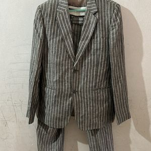 Grey Strip Suit Set (men)