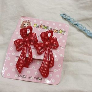 COQUETTE BOW CLIPS + HEART CLIP