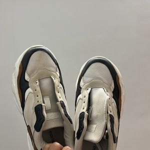 Zudio - Off White & Brown Sneakers - UK6