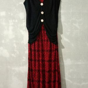 Red and Black Color Dress Used 2 Times