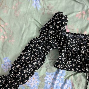 Black Floral Top From Urbanic