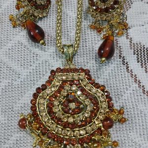 Bronze Stone Studded Jwellery Set