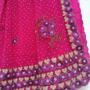 Saree With Lovely Design And Blouse