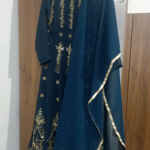 Long Kurti Style Dress With Skirt, Dupatta