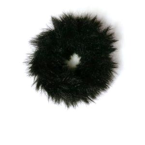 Black Fur Scrunchie