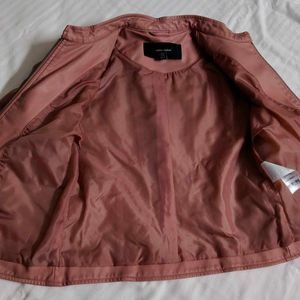 Vero Moda Women Pink Faux Leather Jacket