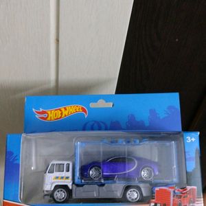 Hotwheels Car With Truck Carrier (Buggati)