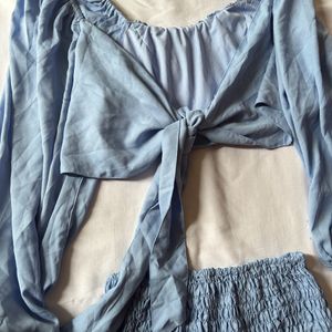 it’s Top And Bottom Blue Colour Dress For Women