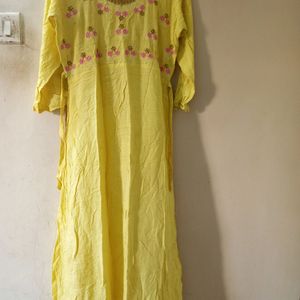 Elegant Yellow Colour Long Anarkali Suit For Women