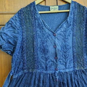 Blue Cotton Kurti