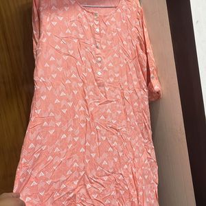 Peach Colour Cotton Kurta…