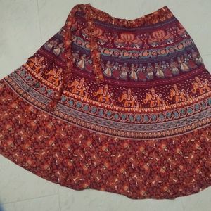 Multi Colour Skirt With Adjustable Belt