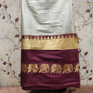 Beautiful Elephant Print Saree