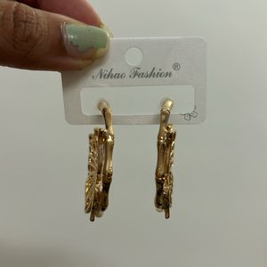 Butterfly Gold Hoop Earrings