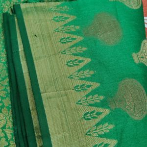 Banarasi Green Saree