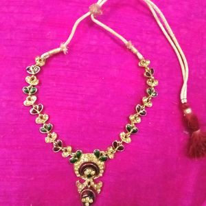 Beautiful Stone & Meena Necklace