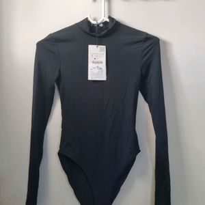 (Skims Dupe) Zara Black Polyamide Bodysuit