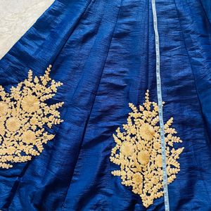 Gold Embroidered Navy Blue Lehenga Choli