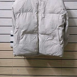 Crop Beige Puffer Jacket