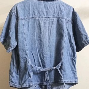 Lightweight Denim Shirt With Embroidery