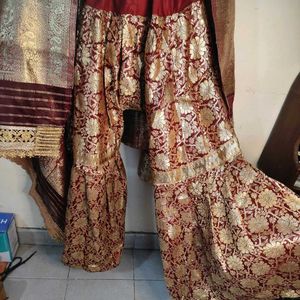 Heavy Maroon Gharara Set 🥀✨