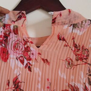 Peach Floral Top