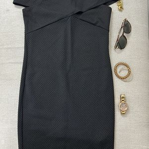 Black Off Shoulder Mini Dress