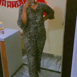 Leopard Print Pocket Jumpsuit