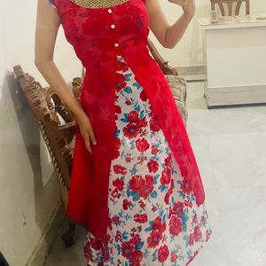 Navratri Red Floral Kurti 😍