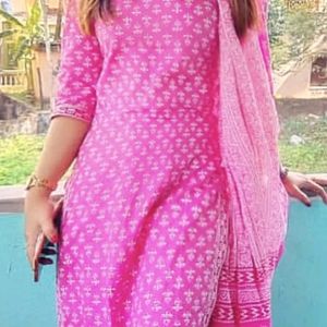 Libas Women Pure Cotton Kurta Palazzo Set