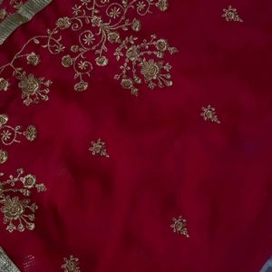 Mazenta Color Chinon Dupatta