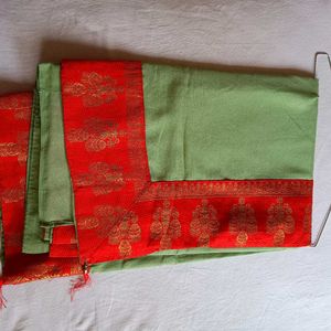 Parrot Green Saree