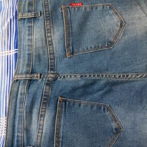 Blue Denim Ankle Length Jeans