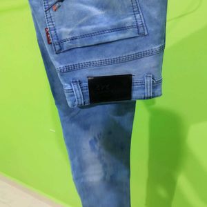 Lzard Men Slim Mid Rise Blue Jeans