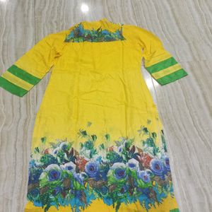 Brand New Yellow Kurti 46 Size For Girls