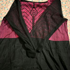 Black And Pink Kurti( Party Wear)