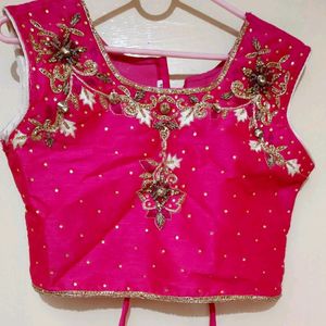 New Rose Color Silk Lehnga Embroidery Choli,dupatt