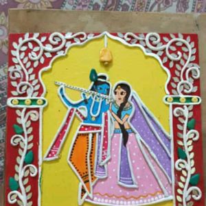 Handmade Radha Krishna Lippan Art