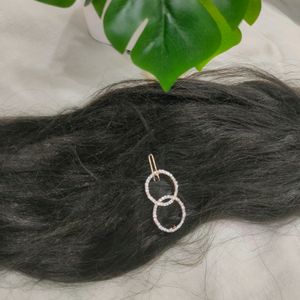 Shiny Diamond Circle-in-Circle Hair Clip