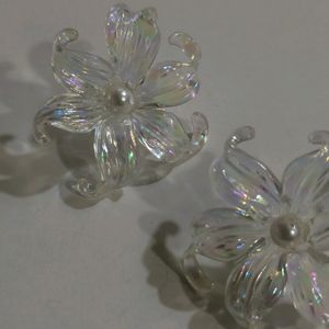 Holographic Big Wild Flower Earrings